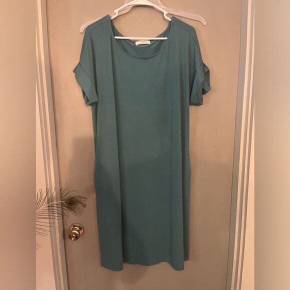 NWOT Zenana Teal dress with pockets size XL. 🛍️💕 - Picture 7 of 8